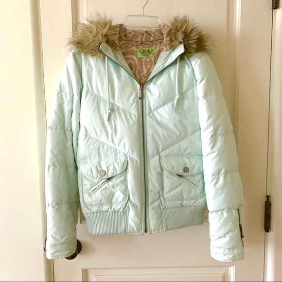 baby blue puffer coat